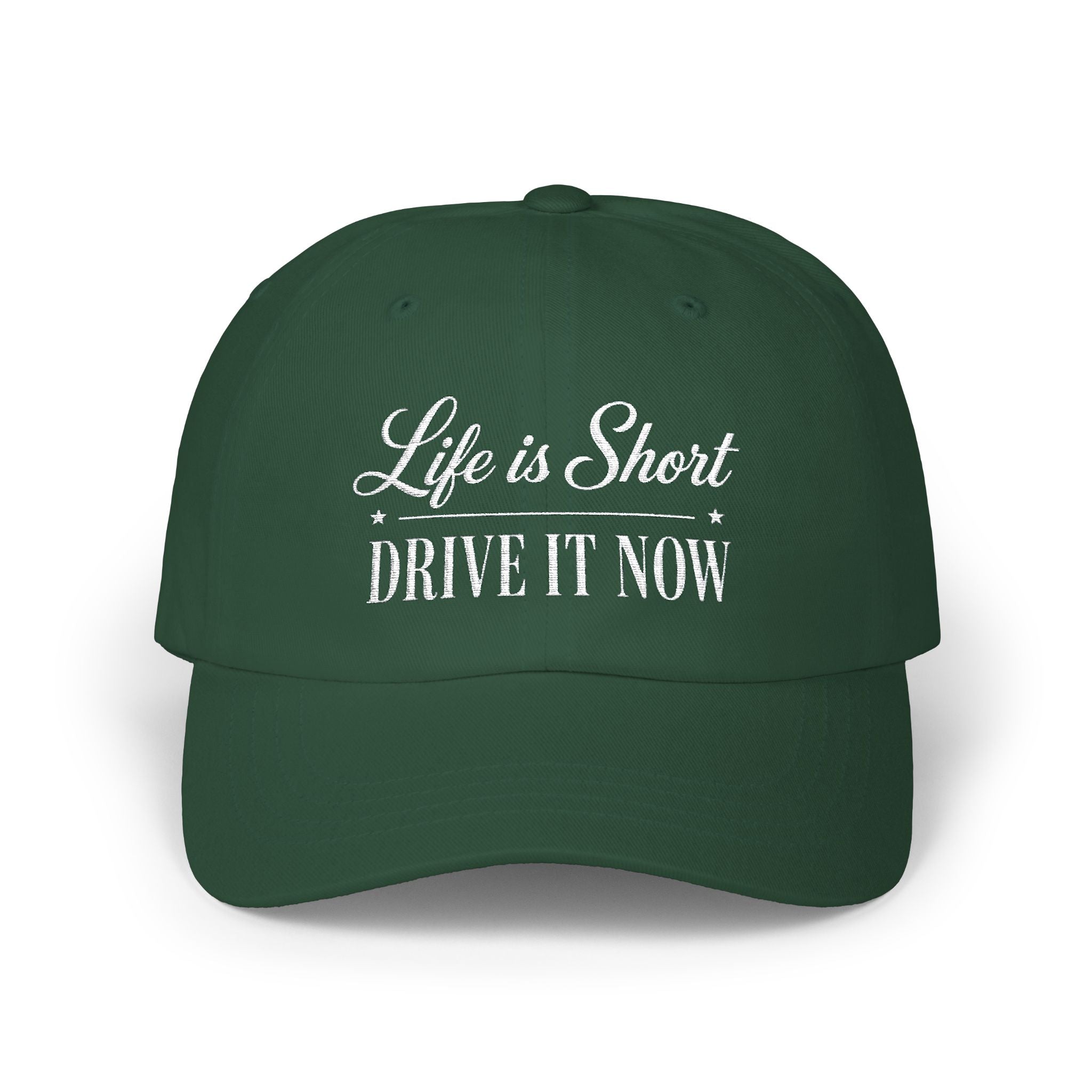 Embroidered Classic Cap - Life Is Short Drive It Now | Vintage Car Culture Cap
