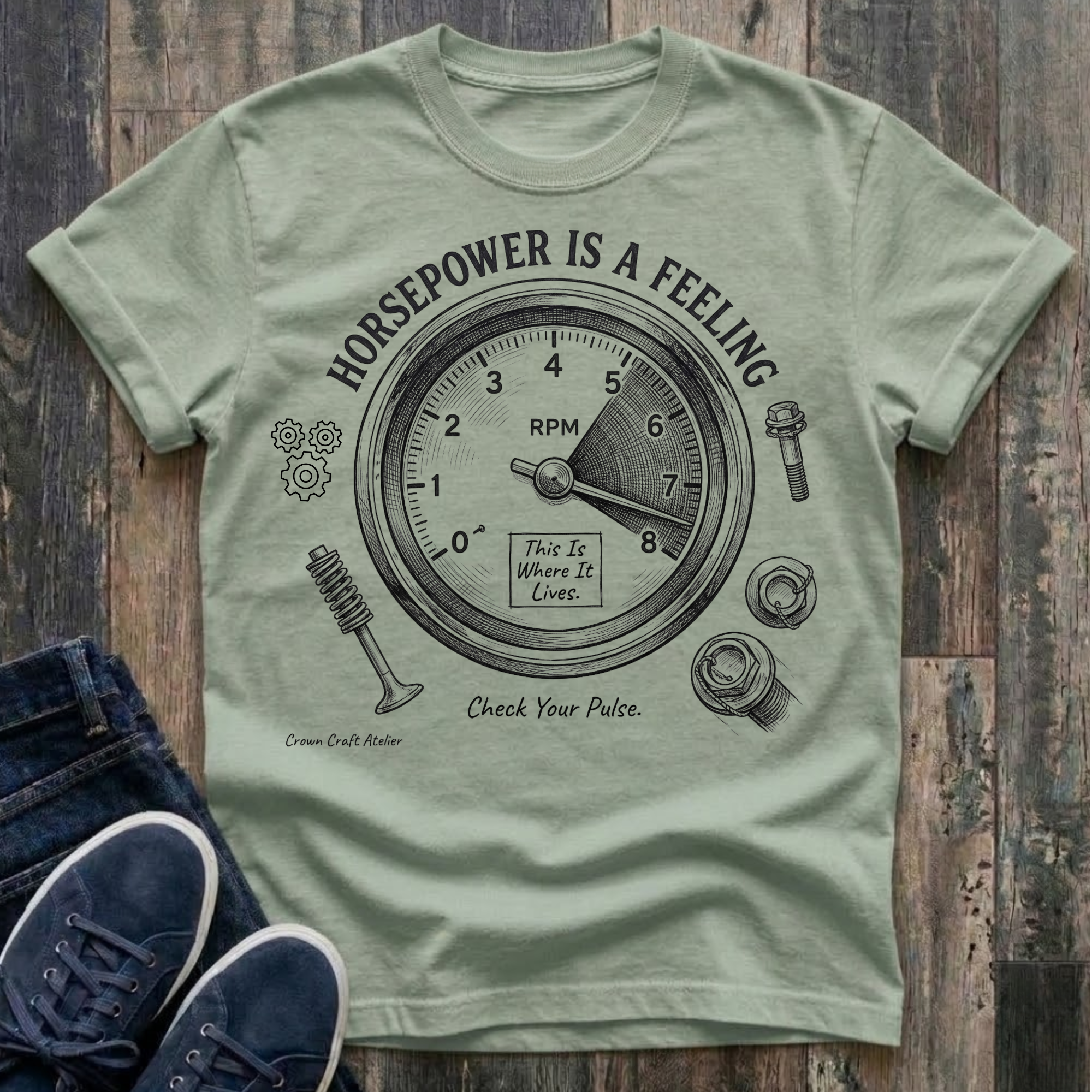 Horsepower Is A Feeling, Check Your Pulse T-Shirt