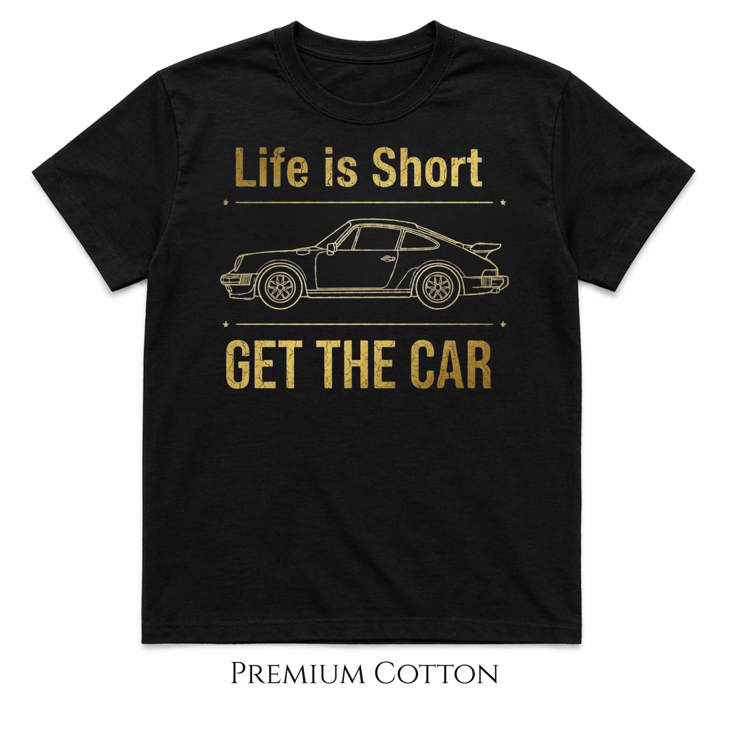 The Purist’s Dream | Air-Cooled Icon "Life is Short" Graphic  T-Shirt