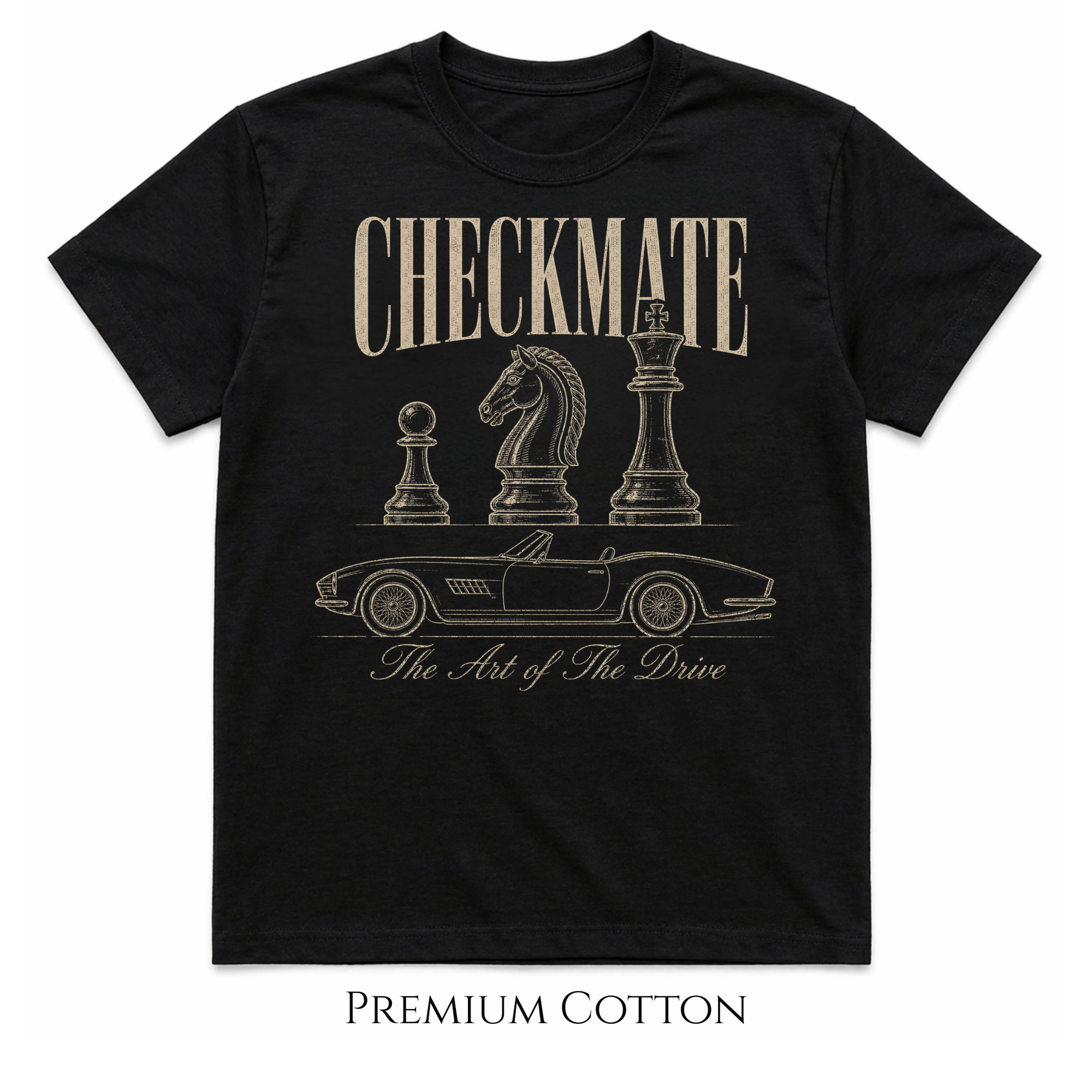 Checkmate | Classic Car Chess Graphic T-Shirt
