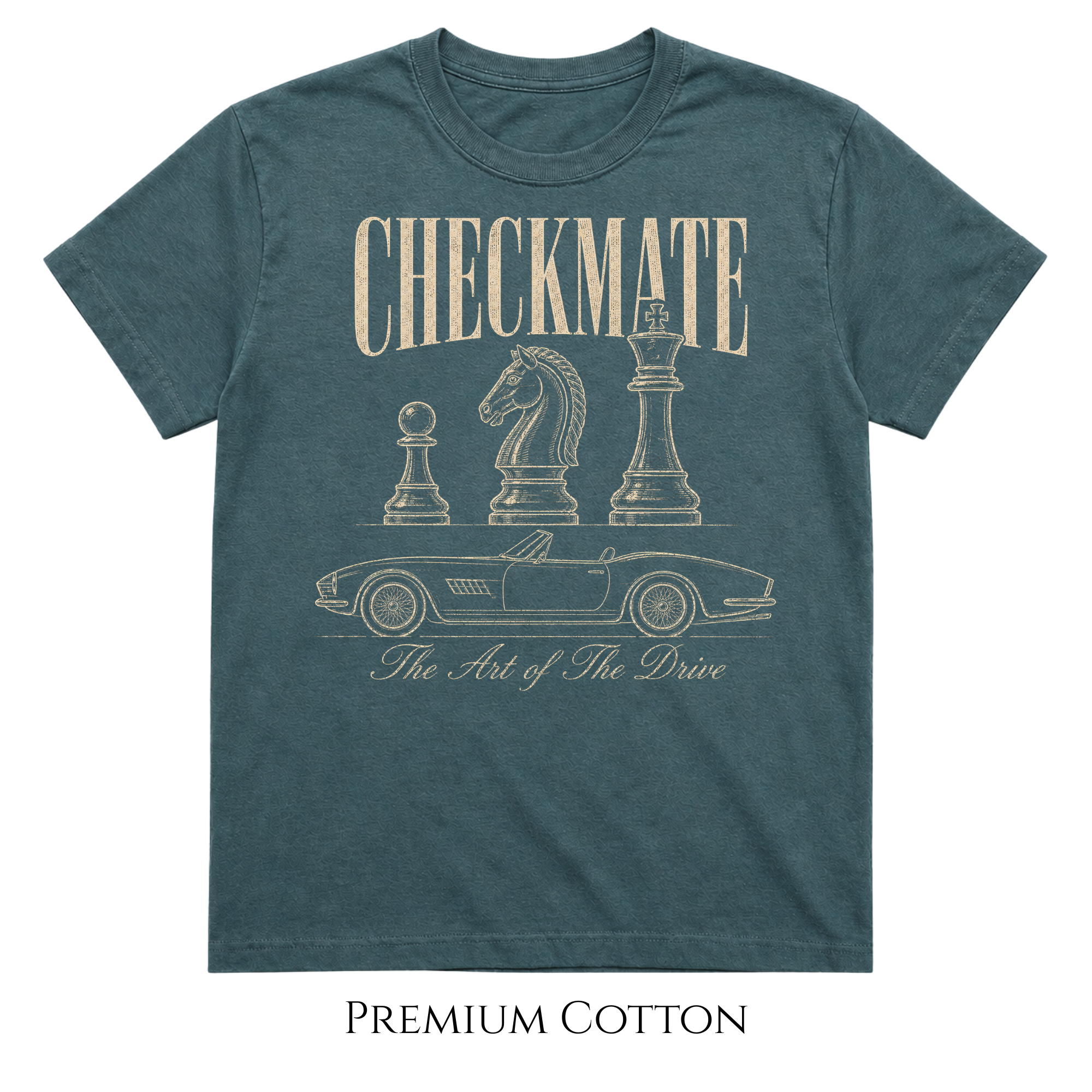 Checkmate | Classic Car Chess Graphic T-Shirt