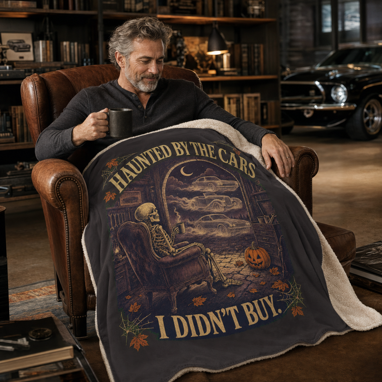 Fleece Sherpa Blanket- Haunted by the Cars I Didn’t Buy Halloween Gift