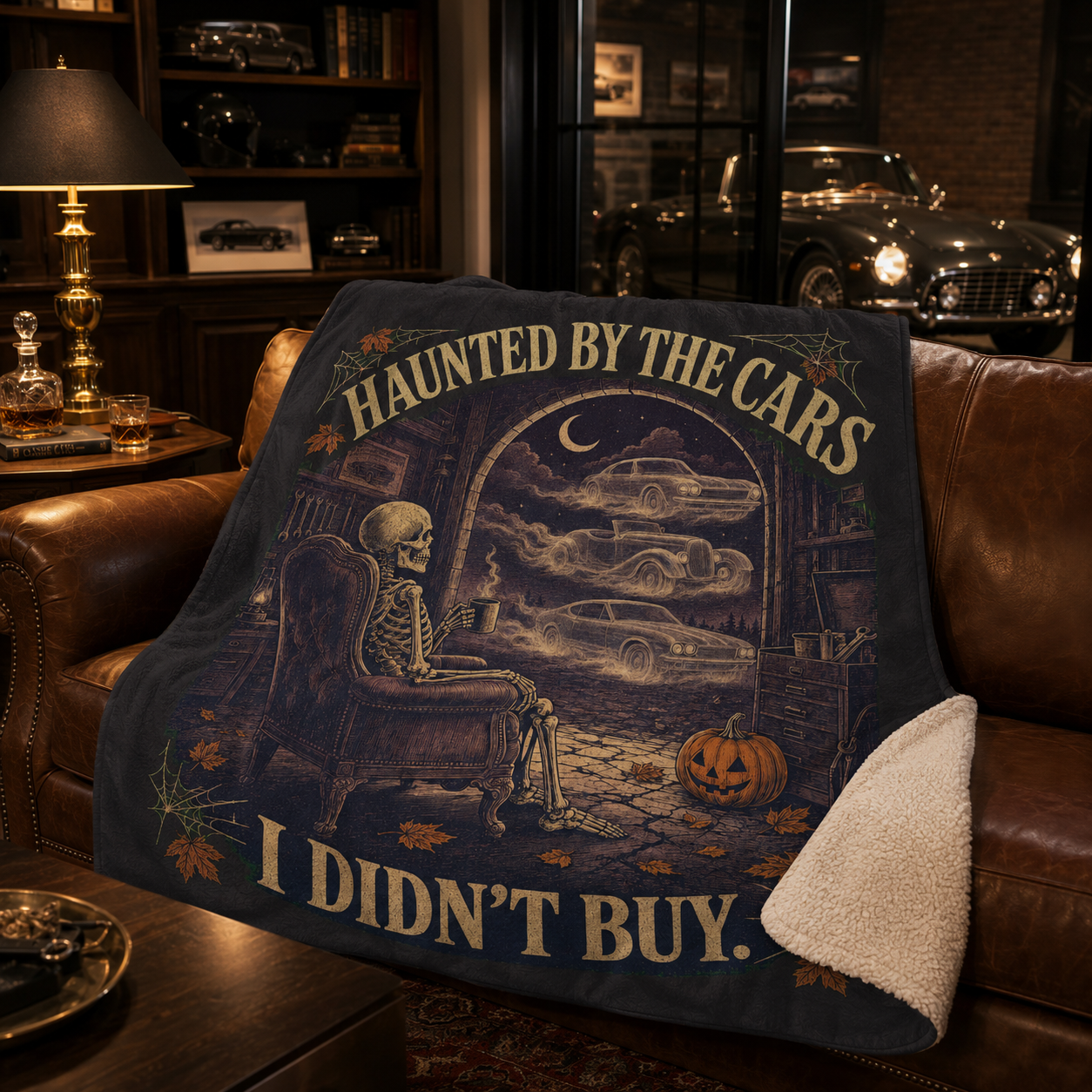 Fleece Sherpa Blanket- Haunted by the Cars I Didn’t Buy Halloween Gift