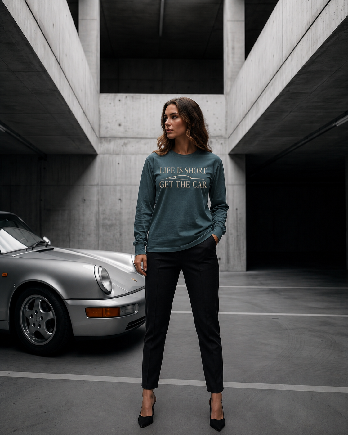 Long Sleeve - Life Is Short - Get The Car Silhouette T-Shirt