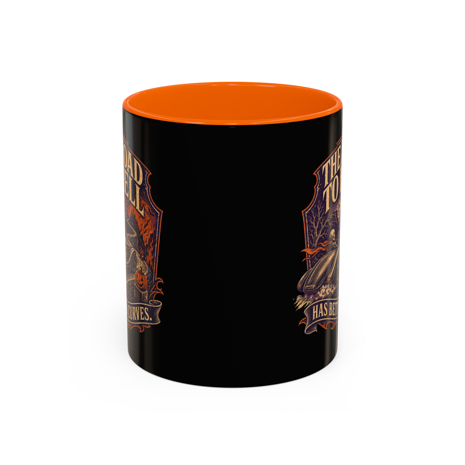 The Road to Hell Has Better Curves – Ceramic Halloween Mug | 11 oz & 15 oz