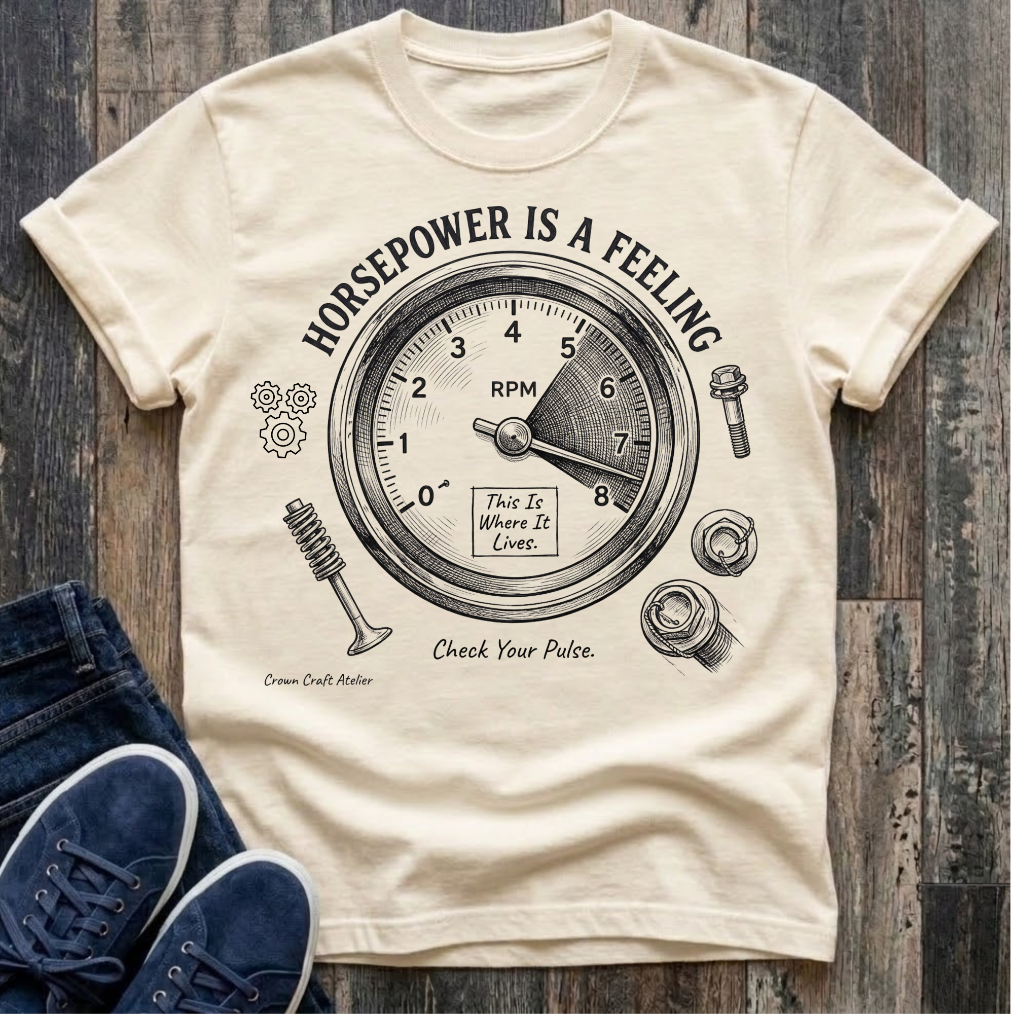 Horsepower Is A Feeling, Check Your Pulse T-Shirt