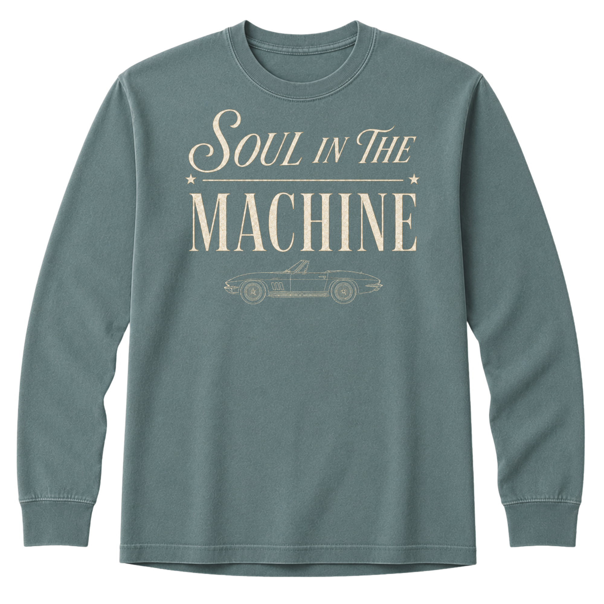 Long Sleeve - Soul in the Machine Classic Car T-Shirt | Vintage Convertible Car Tee