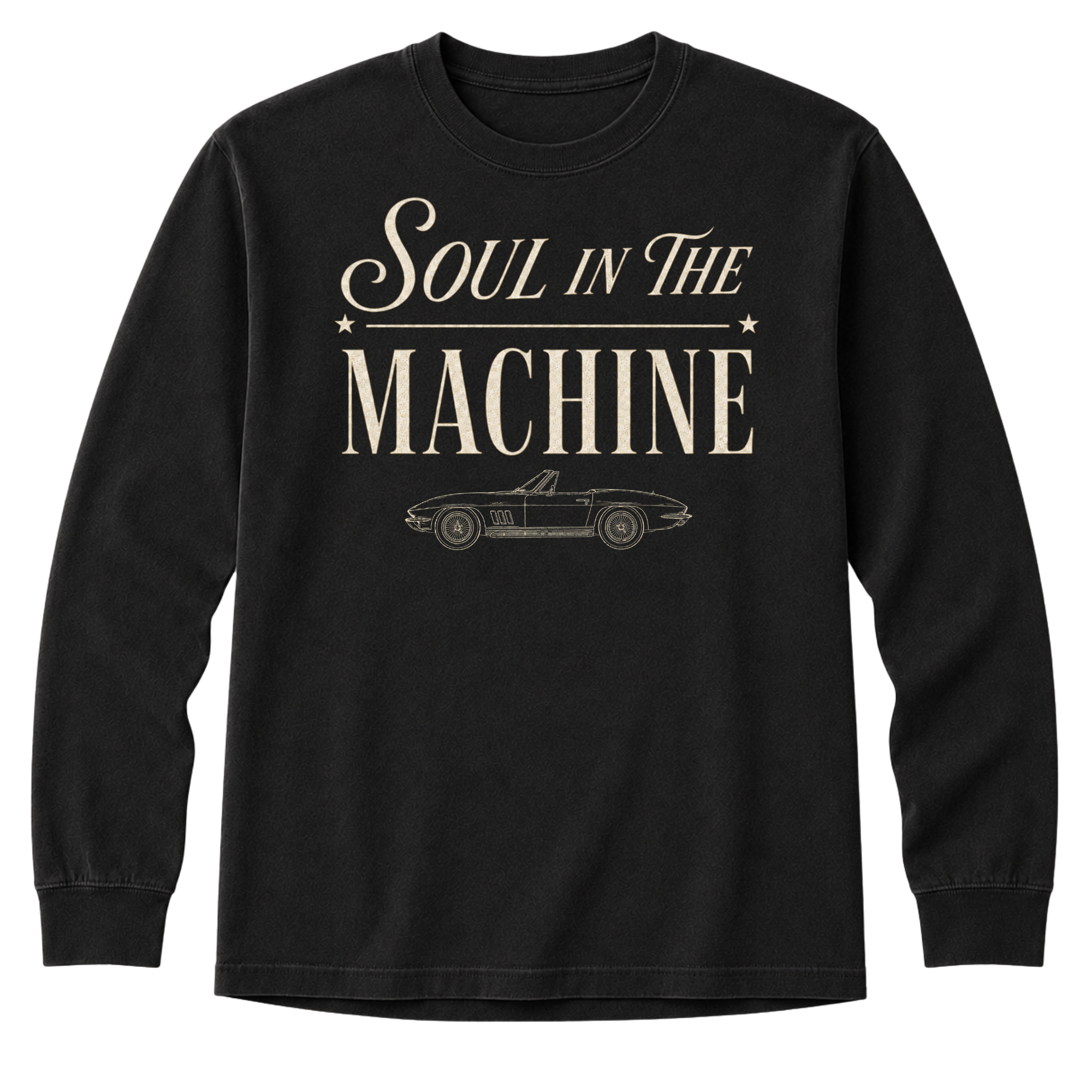 Long Sleeve - Soul in the Machine Classic Car T-Shirt | Vintage Convertible Car Tee