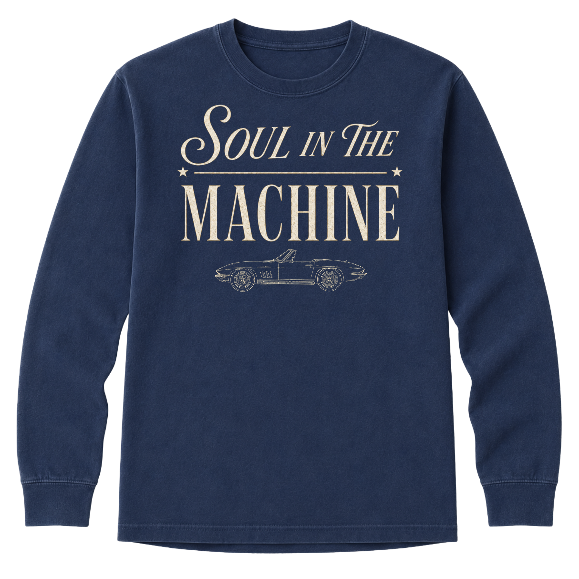 Long Sleeve - Soul in the Machine Classic Car T-Shirt | Vintage Convertible Car Tee
