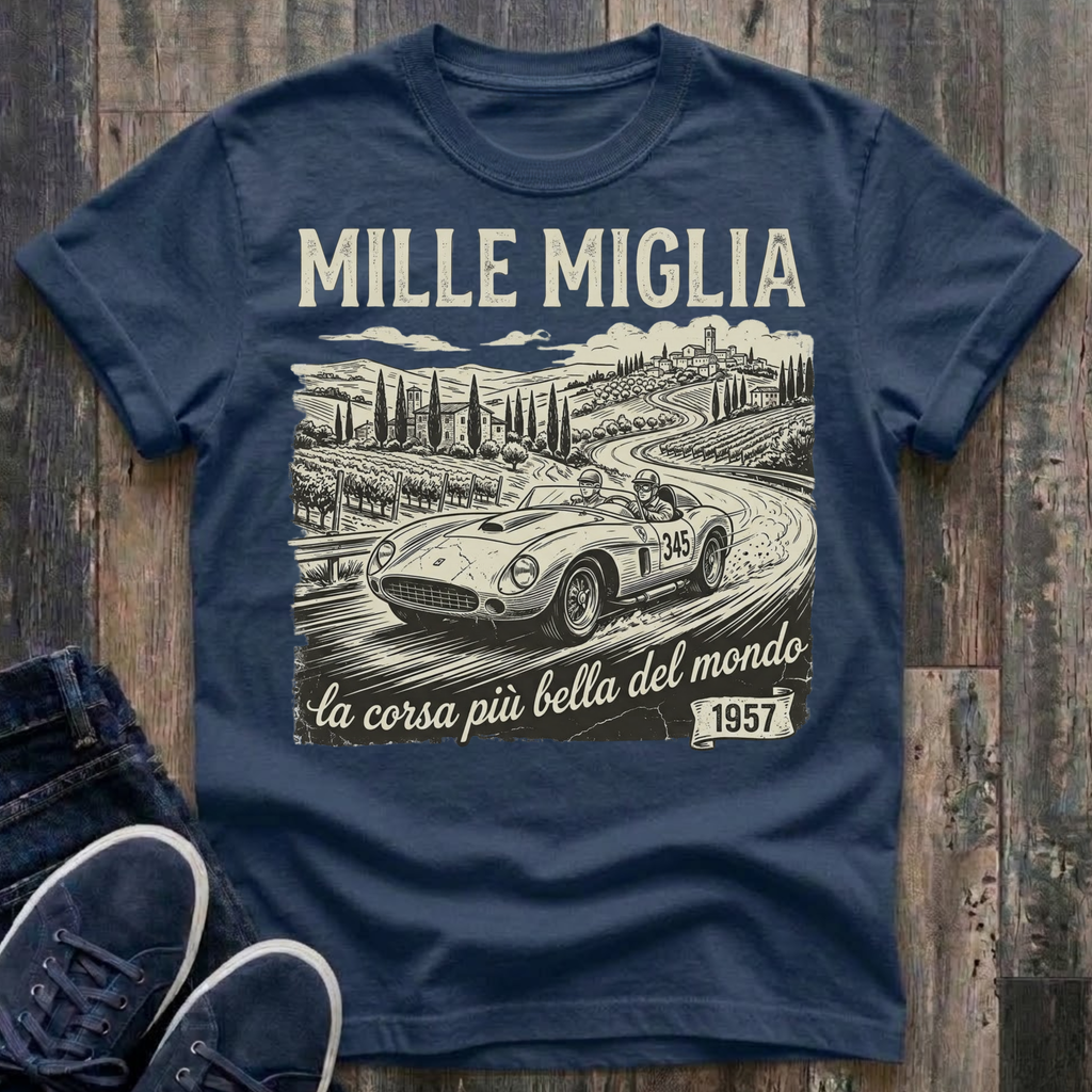 1957 Mille Miglia, The Most Beautiful Race In The World T-Shirt