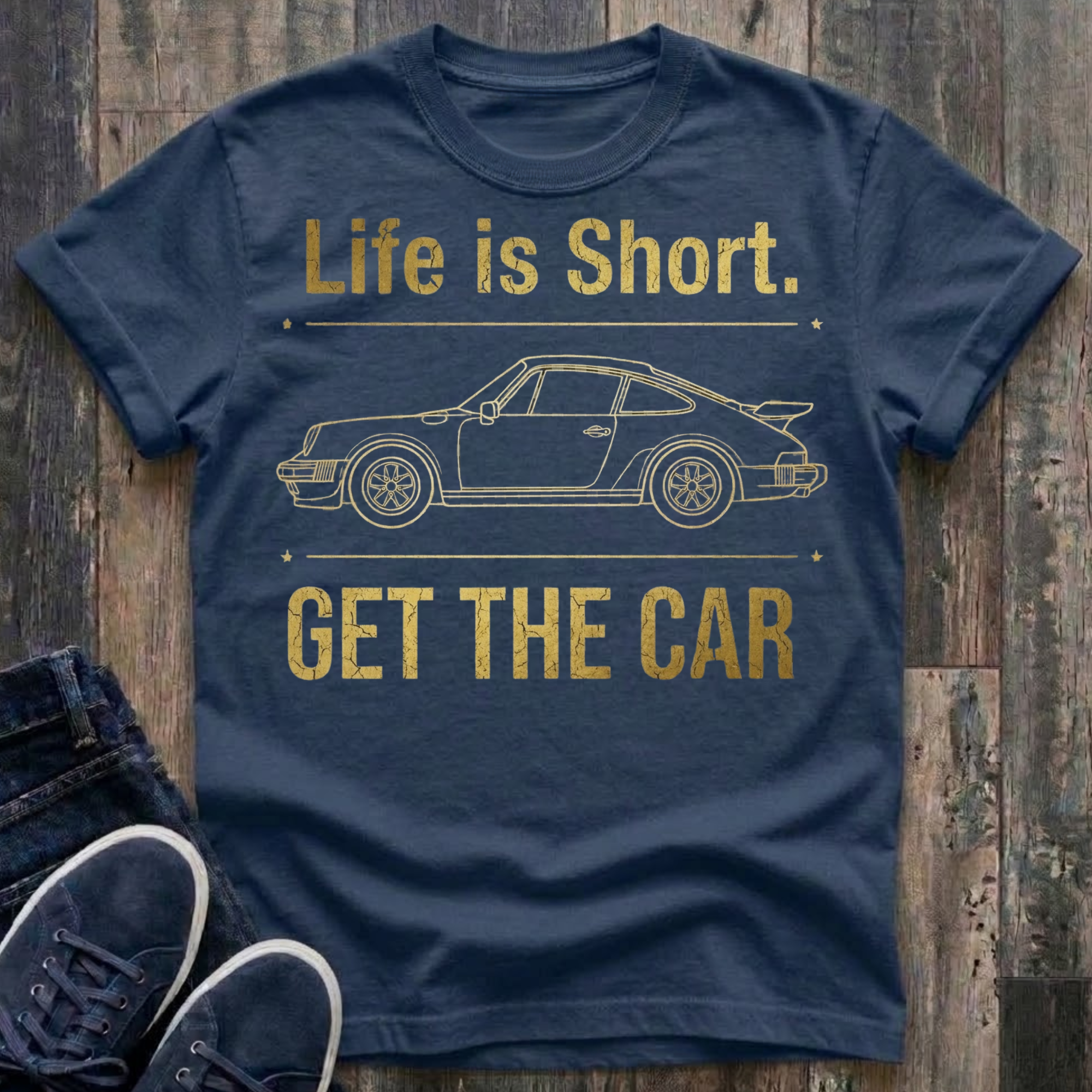 The Purist’s Dream | Air-Cooled Icon "Life is Short" Graphic  T-Shirt
