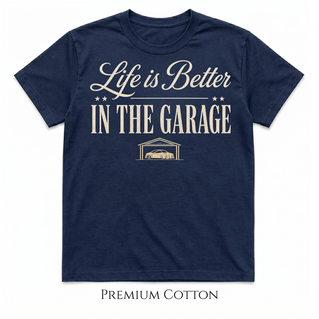Life Is Better In The Garage Carguy T-Shirt