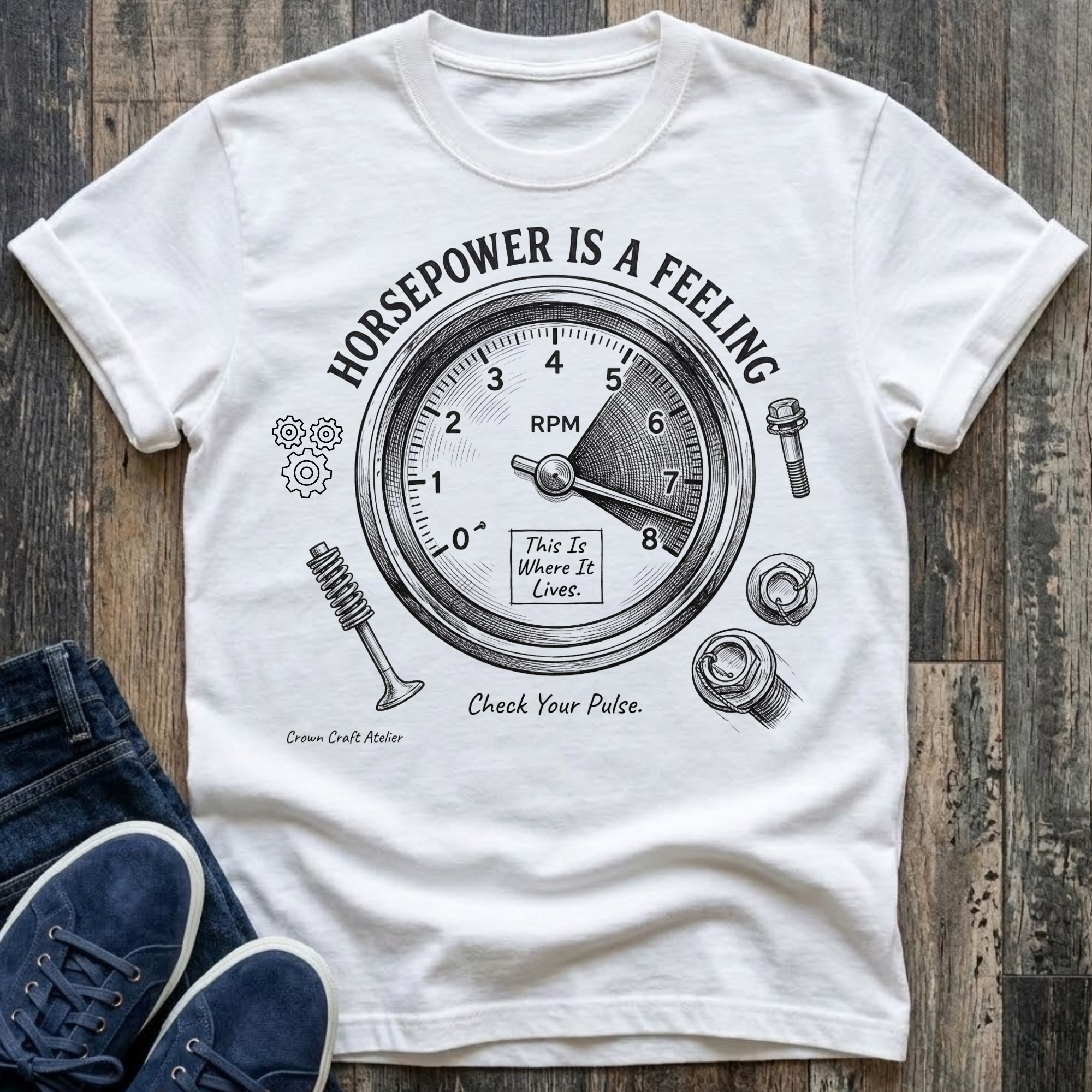 Horsepower Is A Feeling, Check Your Pulse T-Shirt