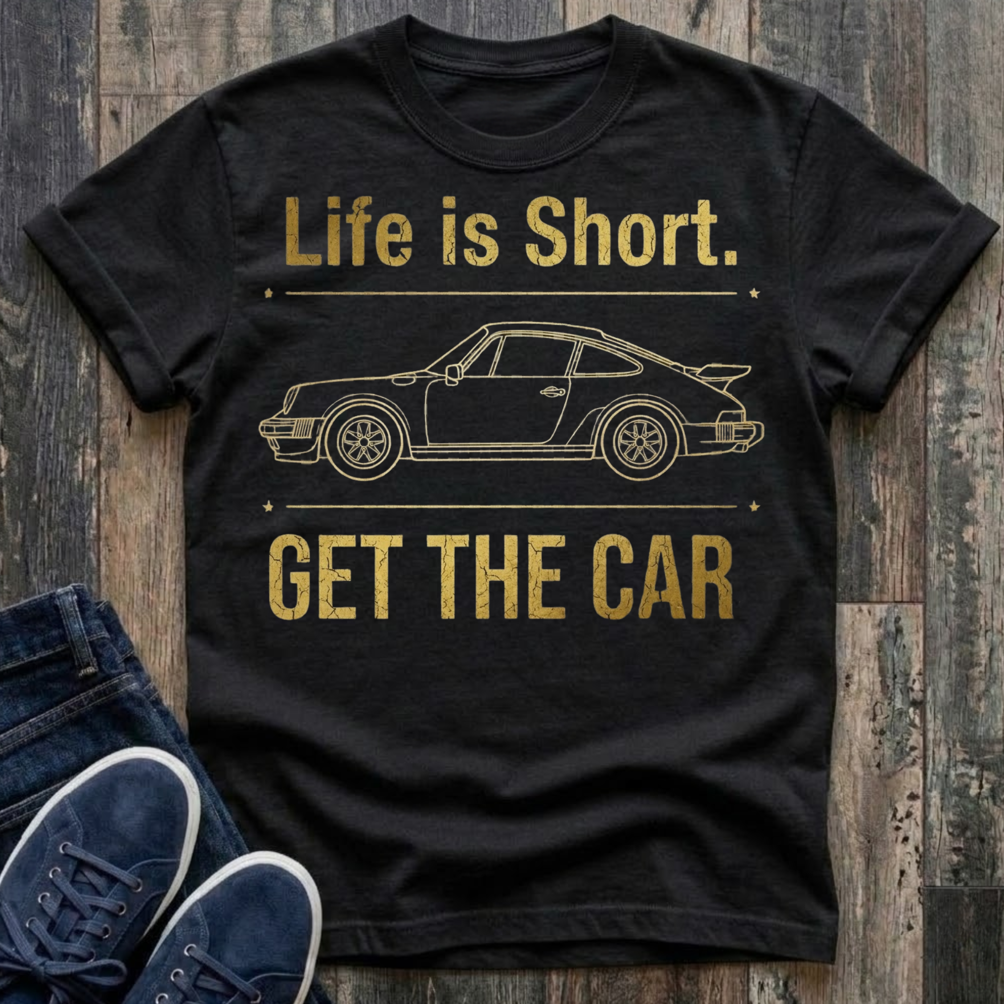 The Purist’s Dream | Air-Cooled Icon "Life is Short" Graphic  T-Shirt