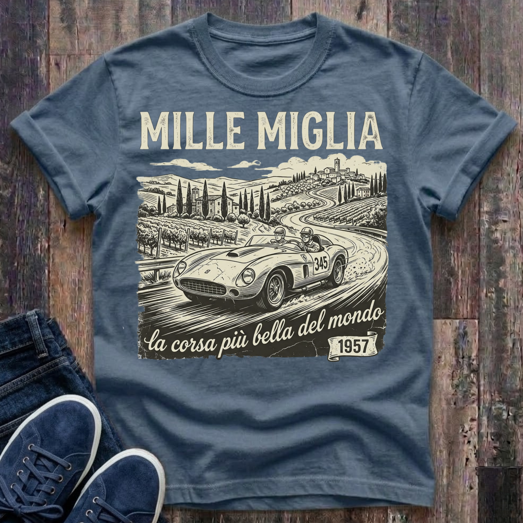 1957 Mille Miglia, The Most Beautiful Race In The World T-Shirt