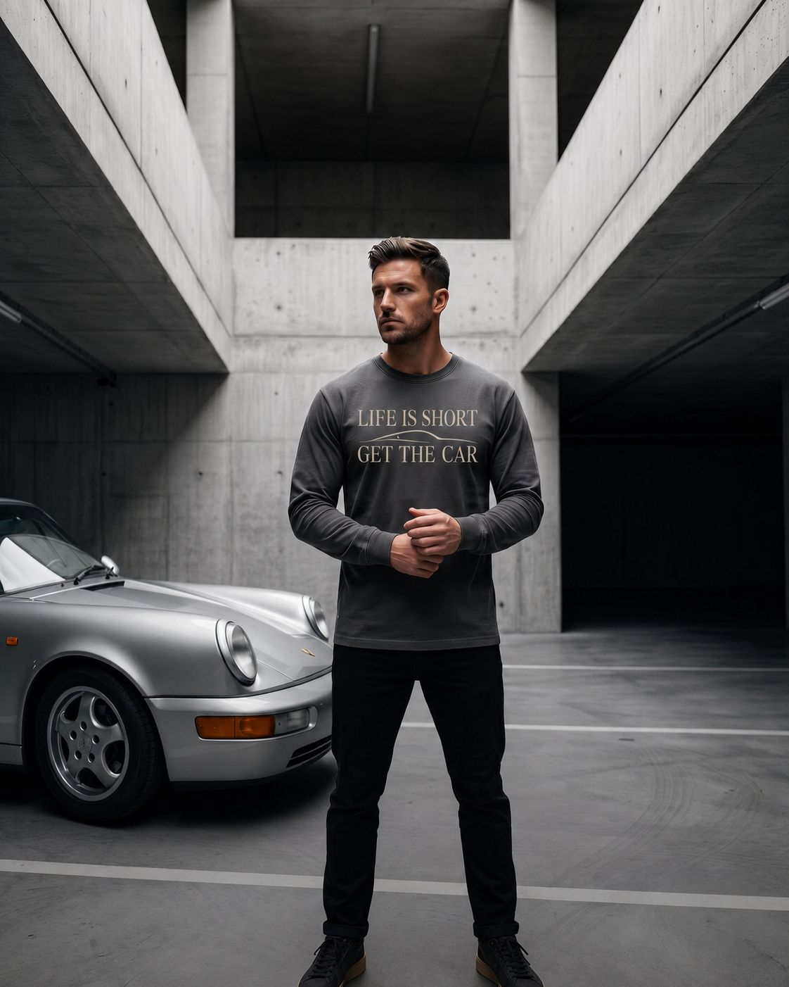 Long Sleeve - Life Is Short - Get The Car Silhouette T-Shirt