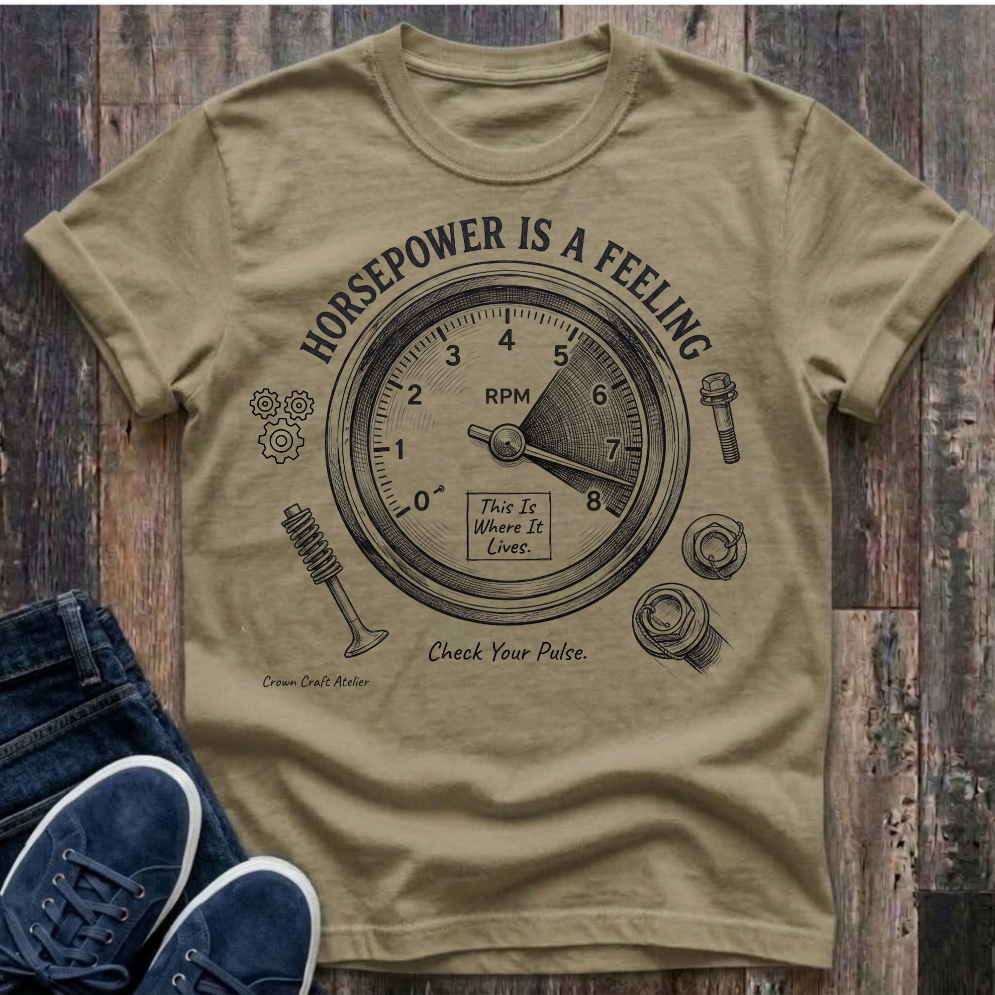 Horsepower Is A Feeling, Check Your Pulse T-Shirt