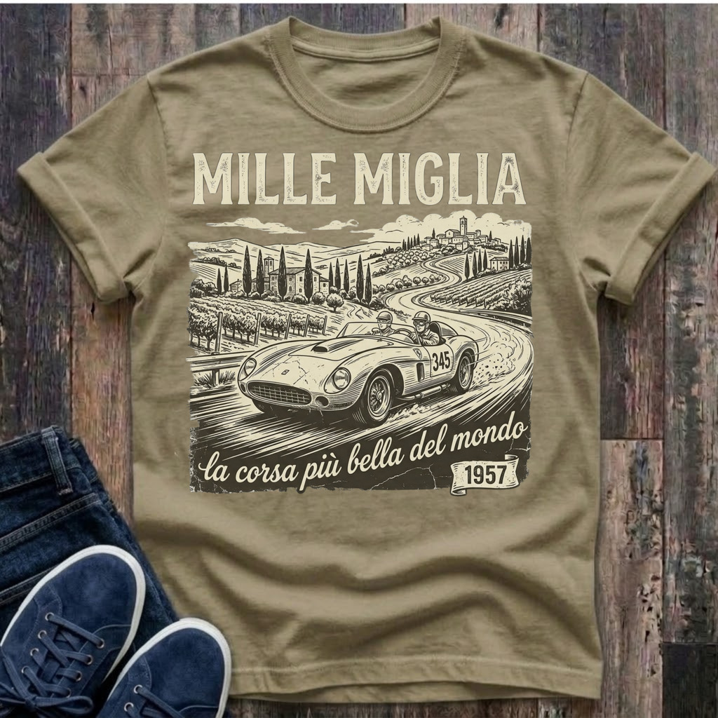 1957 Mille Miglia, The Most Beautiful Race In The World T-Shirt