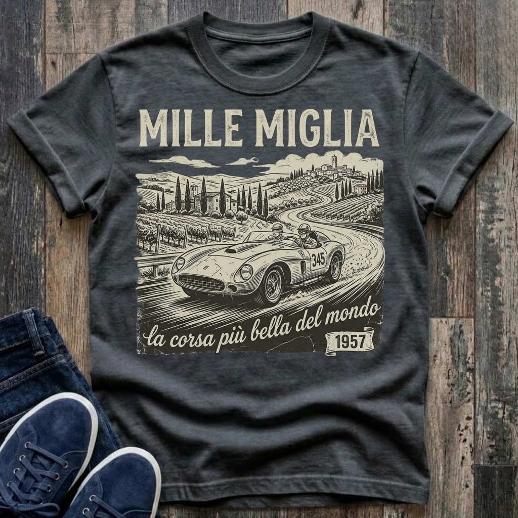 1957 Mille Miglia, The Most Beautiful Race In The World T-Shirt