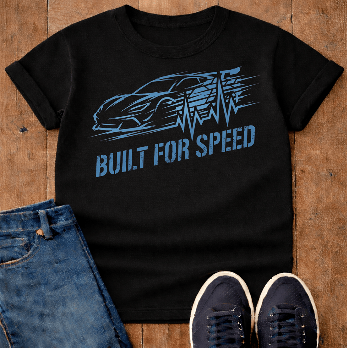 Cobalt Silver Car Built For Speed T-Shirt
