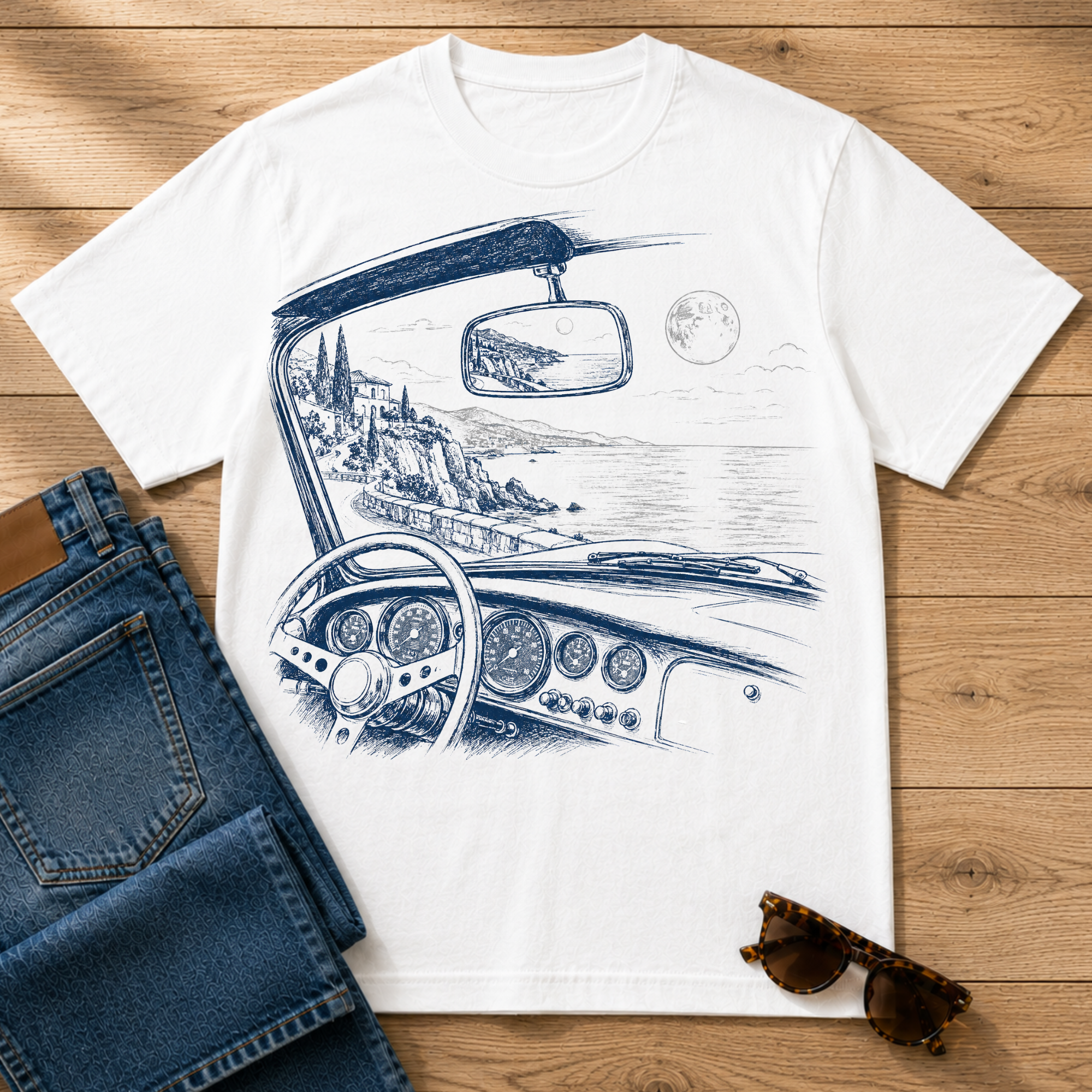 The Midnight Drive Cinematic View T-Shirt